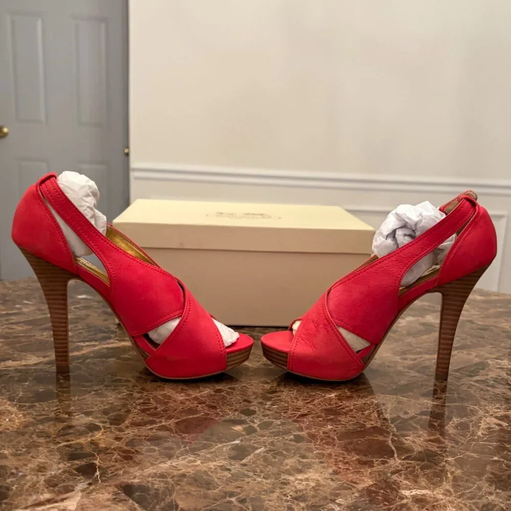 Coach Adelle Nubuck Blossom Colored Platform Heels (Size 5) - Picture 2 of 15